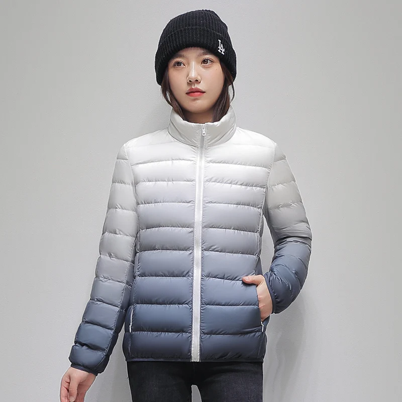 KRCVES Short Lightweight Down Jacket 2023 Women\'S New Stand Collar Sweetheart Wear Slim Gradually Fashionable 90 White Duck Coat