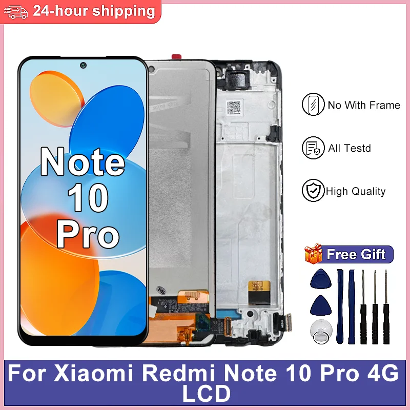AAA+ Super TFT For Xiaomi Redmi Note 10 Pro 4G LCD Digitizer Assembly For Redmi Note 10 Pro Display M2101K6G Replacement Parts