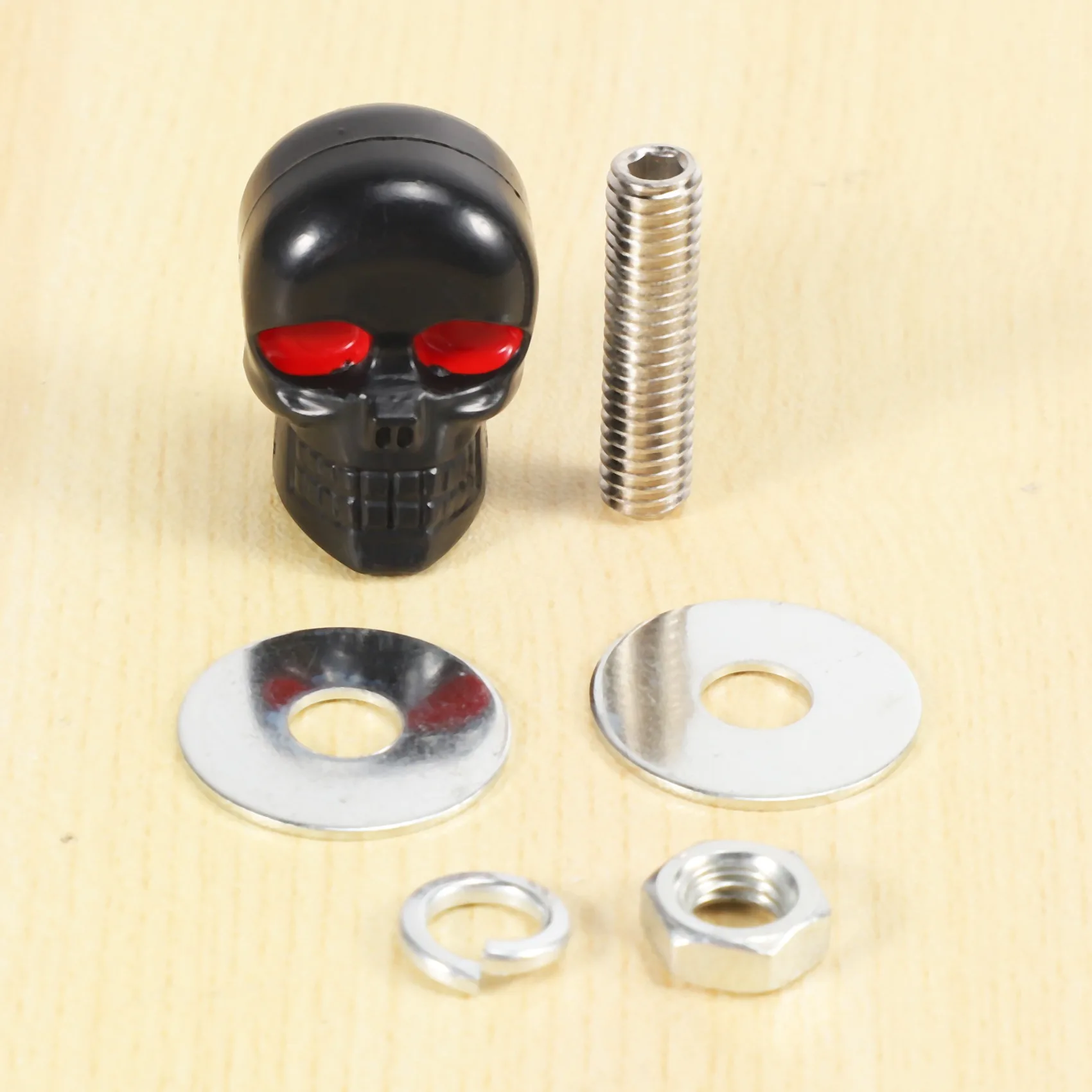 New 1 Pair Motorcycle Skull Number Plate Frame Screws Fitting Screw Black