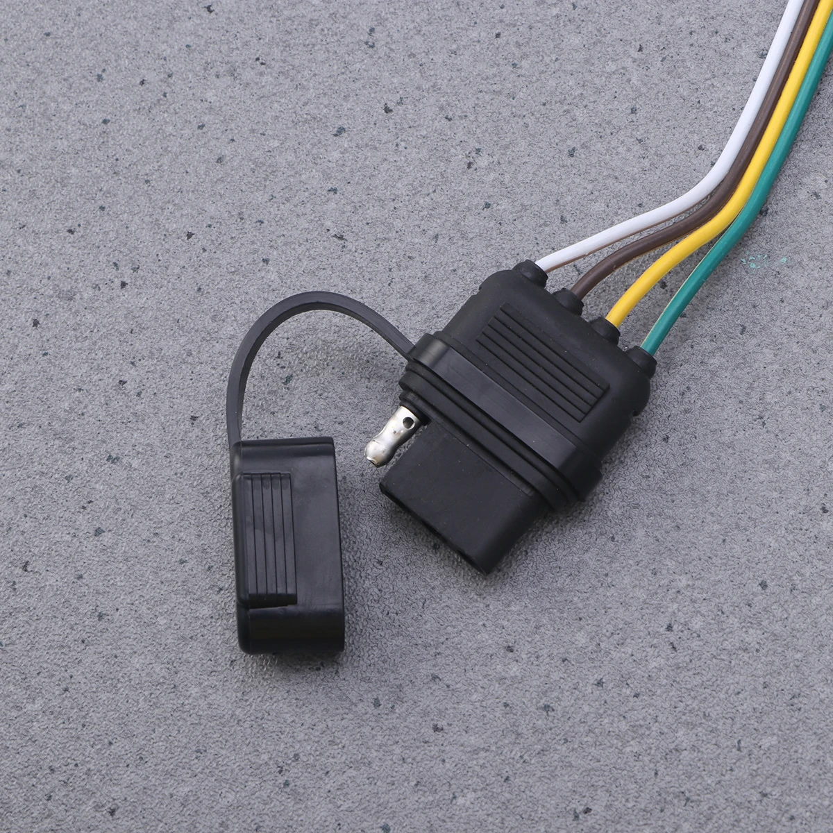 

4 Wire Flat Extension Flat Connector Plug Socket Waterproof Trailer Wiring 4 Pin Trailer Connector Splice Kit For Brake
