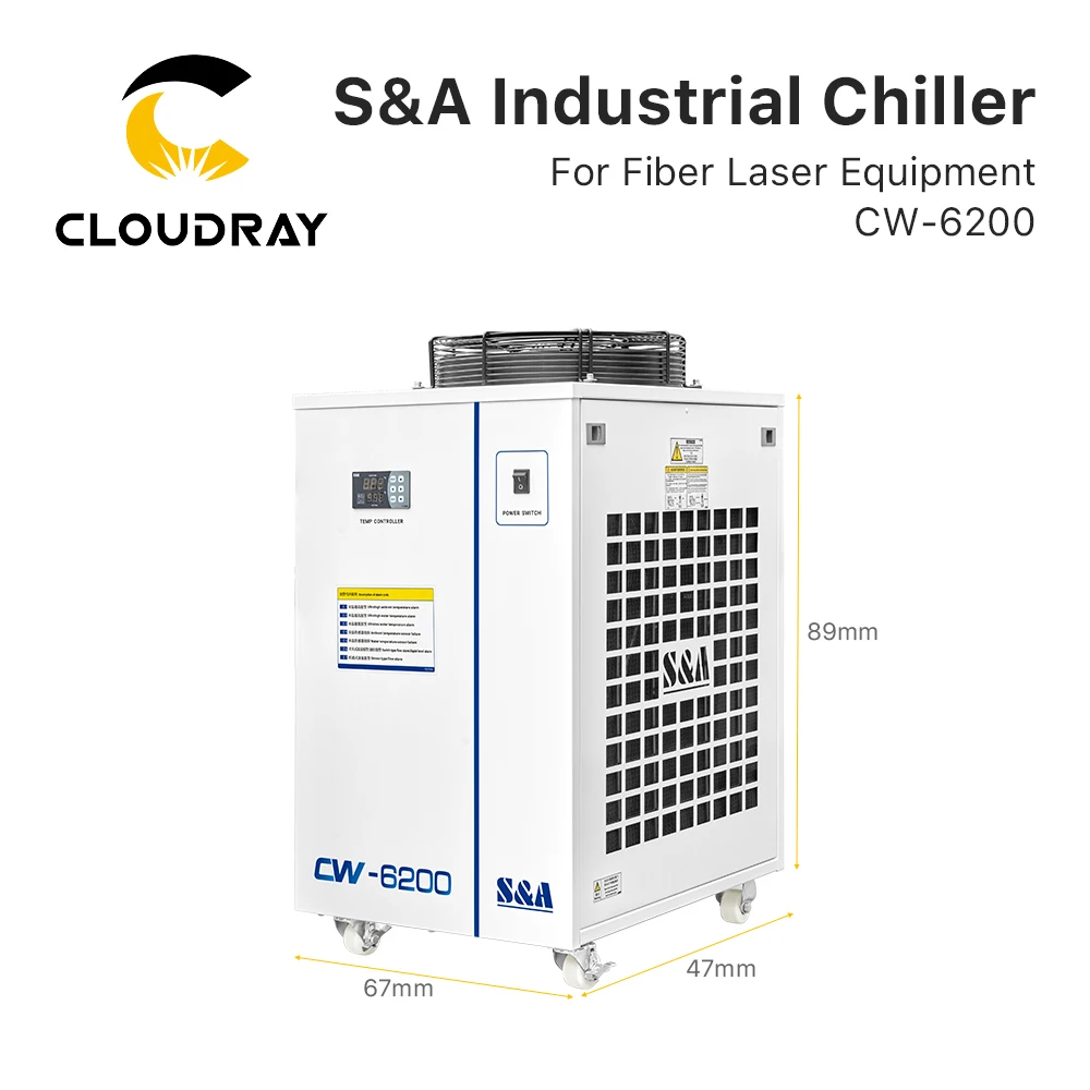 Cloudray Original S&A Industrial Chiller CW-6200 75L/min Flow R-410a Refriferant for Machine Water Colling System