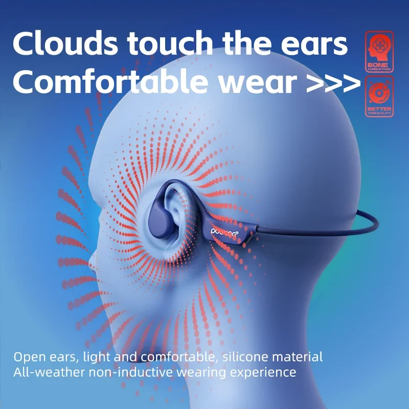 POLVCDG X7 Słuchawki Bluetooth z przewodnictwem kostnym IPX8 Słuchawki do pływania z pamięcią 32G Słuchawki sportowe do jazdy na rowerze na zewnątrz Nowość 2024 — zdjęcie produktu 4