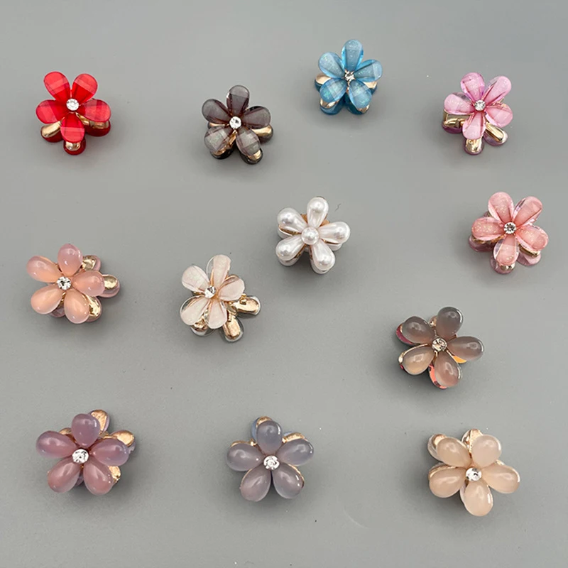 Cute Elegant Mini Flower Shaped Hairclip Claws Women Girls Colorful Hairpins Sweet Small Headdress Trendy Barrettes Accessories