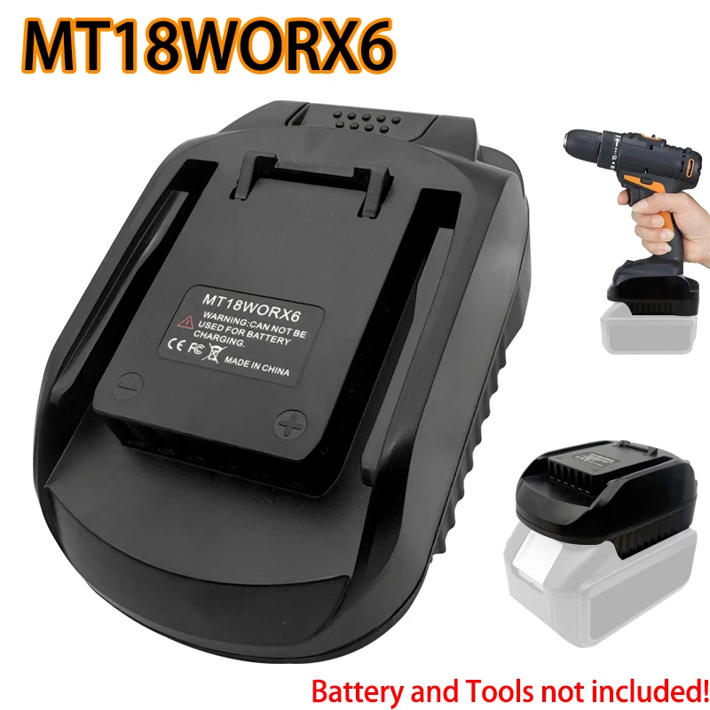 

MT18WORX6 Power Tool Adapter Converter for Makita 18V BL1830 Li-ion Battery for Worx 20V 6 Pin Power Tools Replace WA3520 WA3525