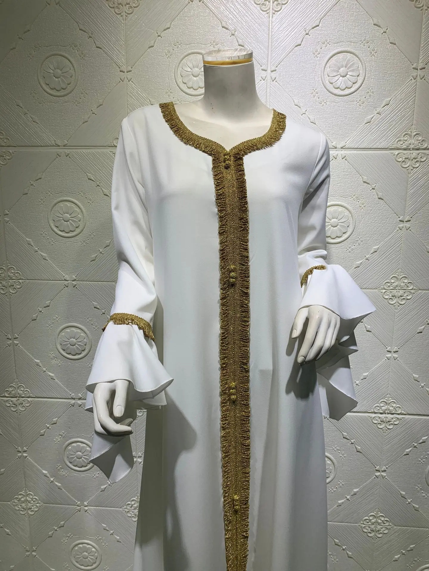 Imagem -06 - Caftan Marroquino Longo para Mulher Abaya Muçulmana Vestido Turco Real Dubai Verão 2023