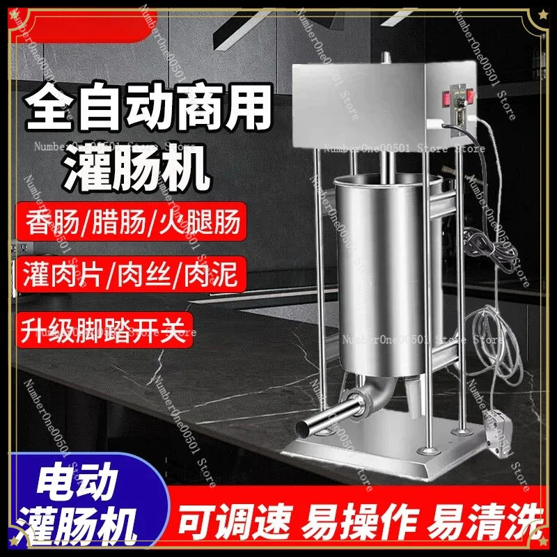 Commercial Automatic Hydraulic Electric Sausage Stuffer, Stainless Steel Filling Machine for Ham & Sausage Making