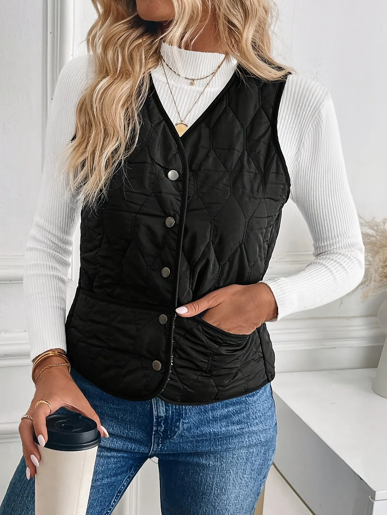 Women's Warm Lined Jacket, Winter Clothing Women's Vest