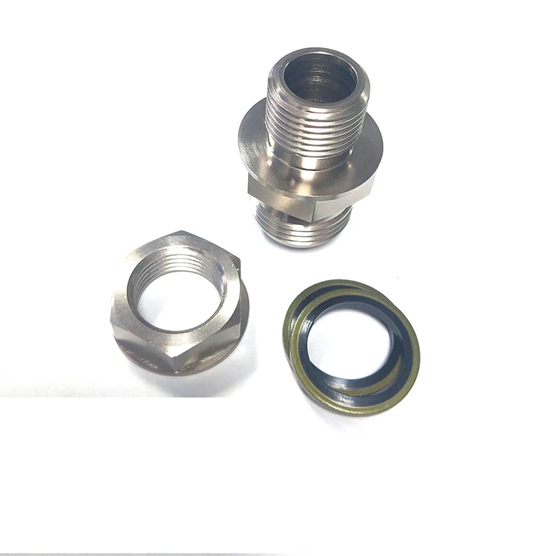 1PCS Turbo Oil Pan / Oil sump Return Drain Adapter Bung Fitting 10AN M18x1.5 no Weld With Nut And Washer