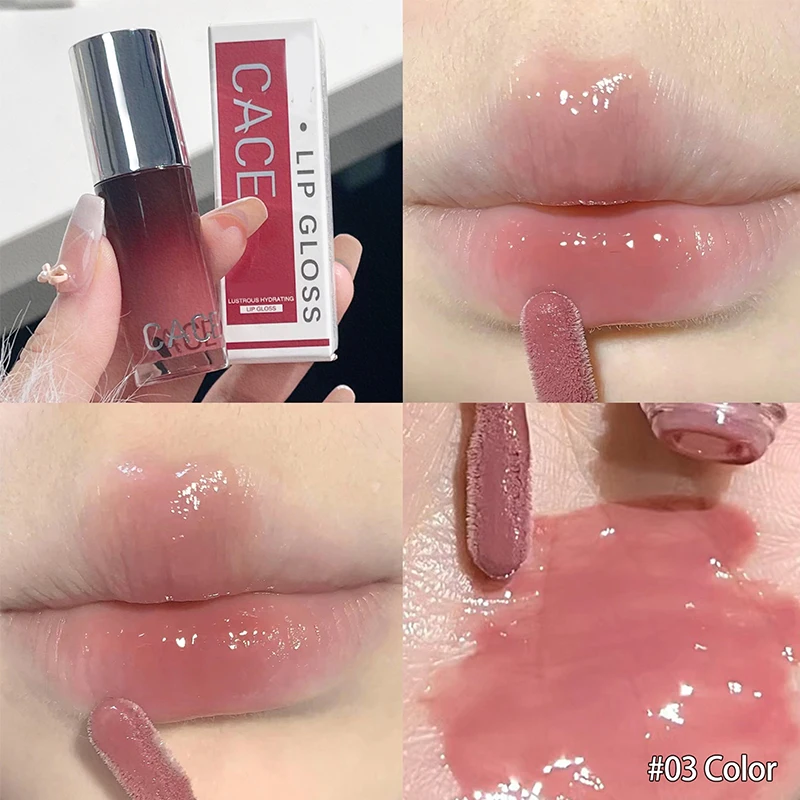 สีดําชาสีน้ําตาลลิปกลอส Mirror Water Lip Glaze สูง Pigment Moisturizing เซ็กซี่ Lip Tint Balm กันน้ําแต่งหน้าเครื่องสําอางเกาหลี