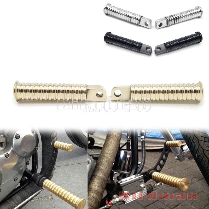 Cafe Racer Aluminum Motocycle 10mm Hole Male Mount Footrest Foot Pegs For Harley Sportster XL 883R 883L 48 Custom Super Low