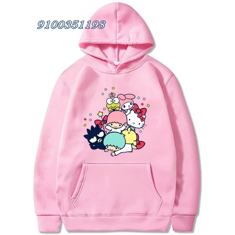 Kuromi -My Melody Cartoon Anime Pullover 2024 Fashion Cinnamoroll Hoodie Spring Women Oversized Sweatshirt Clothes