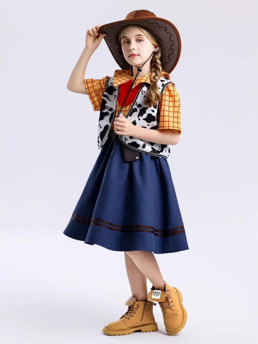 장난감 S 코스튬 해티 소녀 코스프레 의상 어린이 공연 의류 할로윈 역할 놀이 의류 폴리에스터 소재