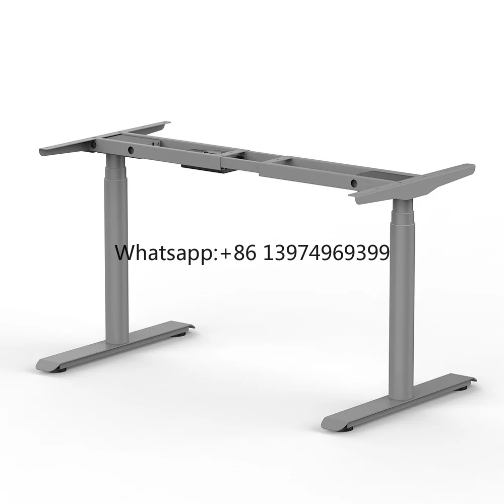 New Standard Round Column Dual Motor Sit Stand Desk Table Factory Direct Height Adjustable Desk Metal Frame Standing Desk
