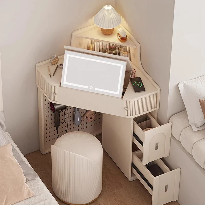 

Cream wind bedroom corner flip dresser triangular corner small apartment