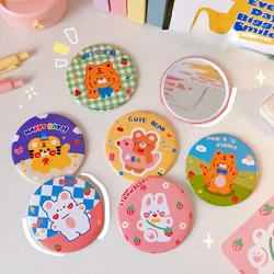 Simple Cute Cartoon Makeup Mirror Pocket Traveling Makeup Mirror Portable Small Mini Round Mini Makeup Mirror for Women Girls