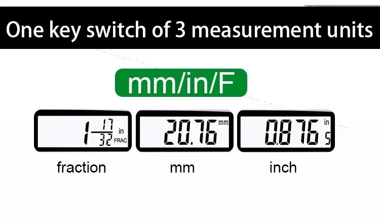 ET50 Digitaler Edelstahl-Messschieber 6 Zoll 150mm Bruchteil/MM/Zoll Messung Elektronischer Messschieber 0,01mm Hohe Präzision – Detail 2