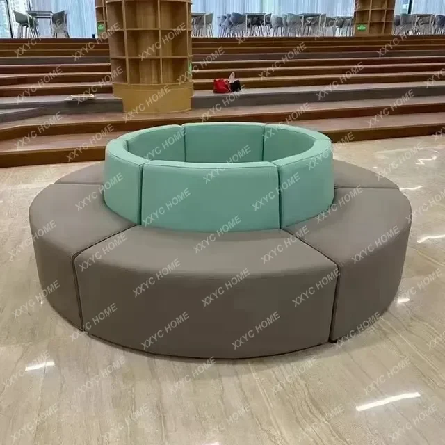 Hospital bank lobby rest waiting area around cylindrical soft bag sofa stool creative round card seat