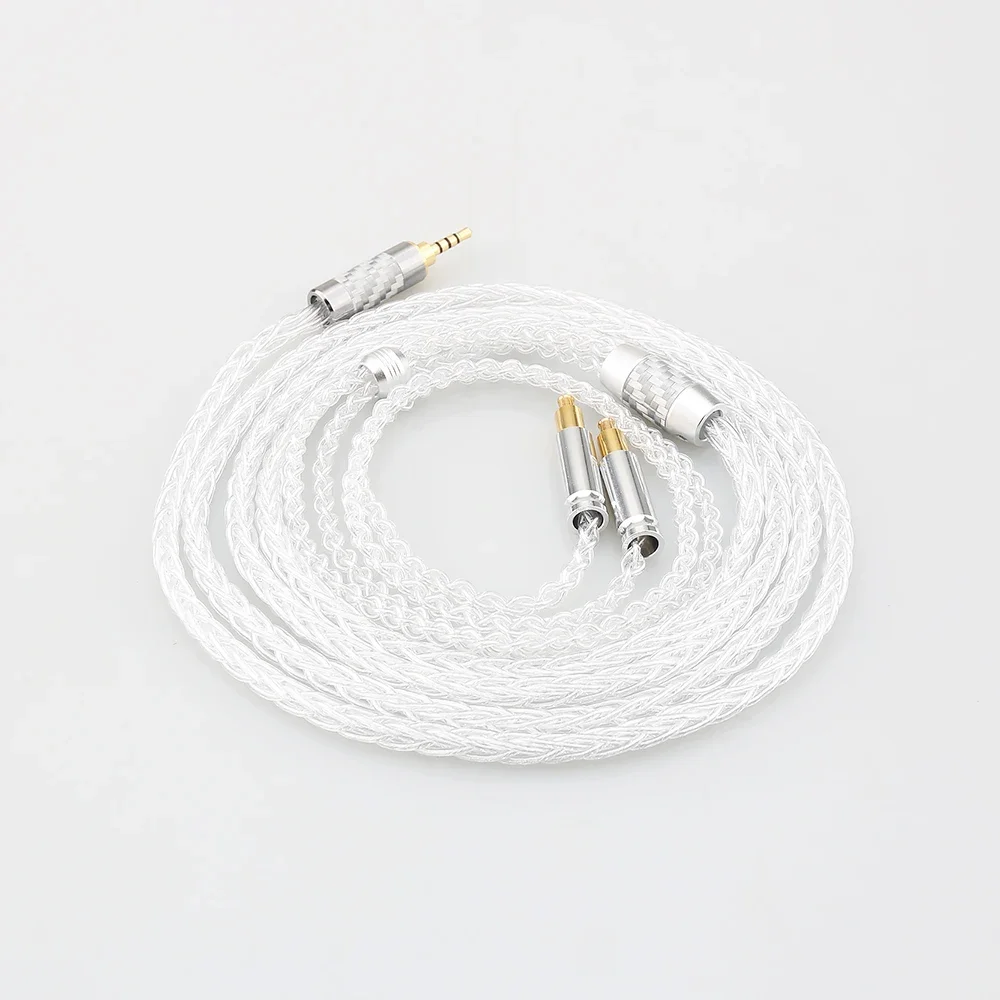 High Quality HIFI 8 Core 99% 7n Pure Silver Earphone Cable For ATH-ADX5000 ATH-MSR7b 770H 990H A2DC Headphone