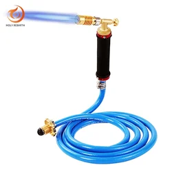 High Temperature Gold Silver Smelting Fire Torch With 2.5m Gas Hose Handheld Copper Aluminum Iron Welding Torch LPG Flamethrower