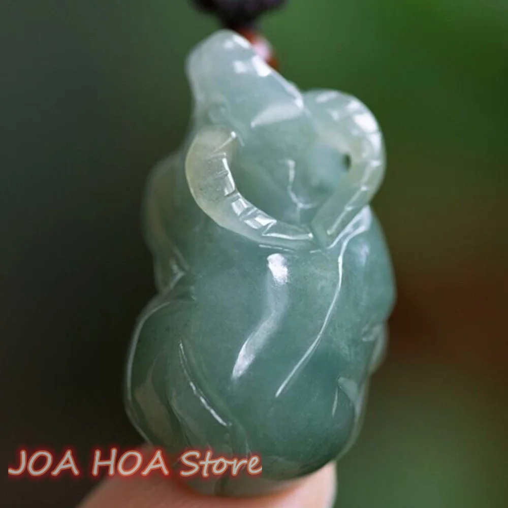 

Natural Green Jade Cattle Jadeite Pendant Genuine Certified Dongling-jade Neck Jewelry Chain Quality Necklace Boutique Hewelry