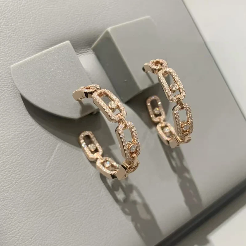 

2025 Hot Sale 925 Silver Classic MOVE Multi-Hoop Sliding Earrings for Women Fashion Luxury Original Jewelry Valentine's Day Gift