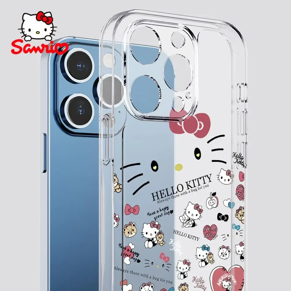

Чехол для iPhone Sanrio Kt, чехол для iPhone 16/15/14/13/12/11/x/xs/xs Max, женский чехол для iPhone 13, модный аксессуар Kitty Cat, подарок