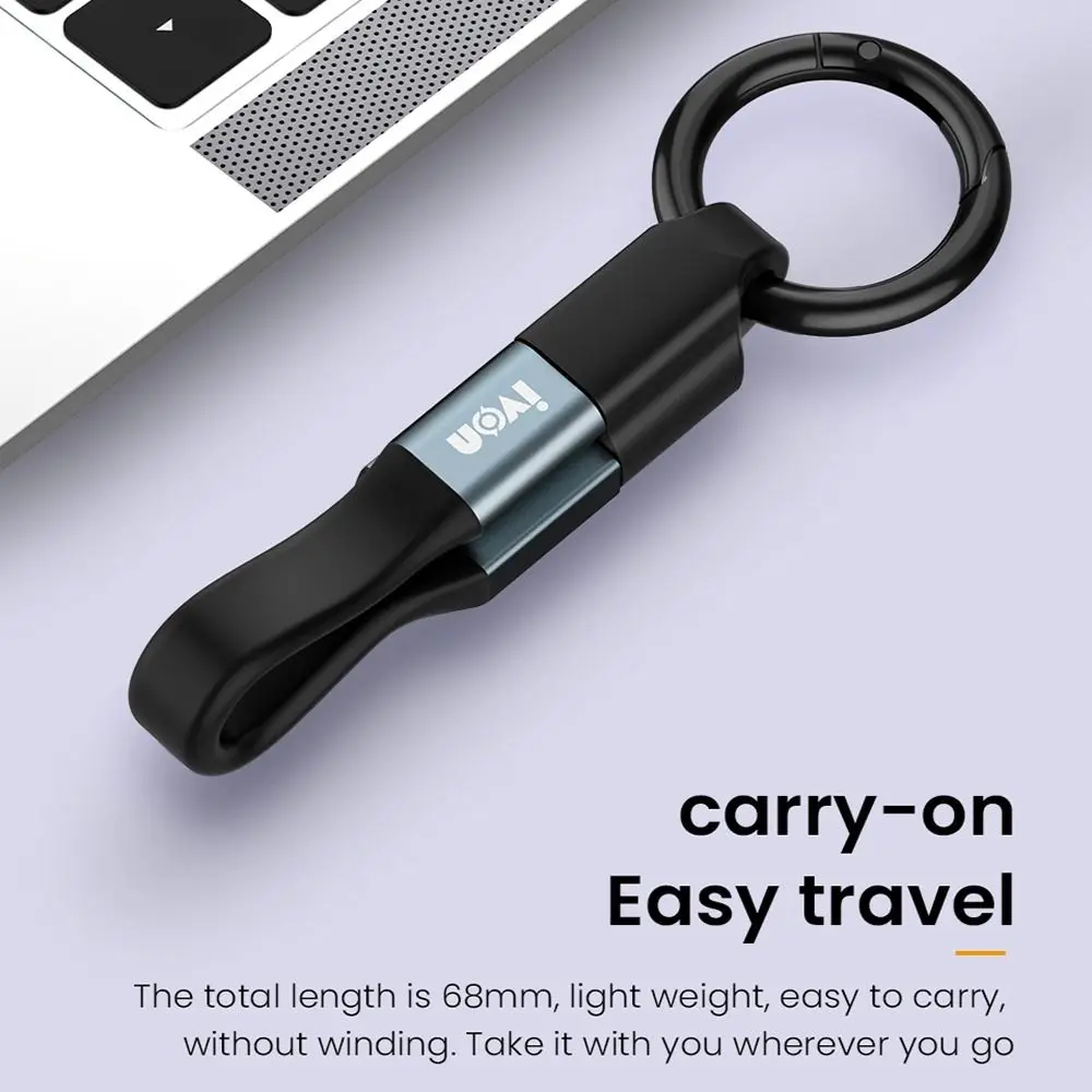 Ultra Short Keychain USB Data Cable 3.1A Max Fast Charging Cable Micro Type-C To USB A Phone Charger Cord For Smart Phone Tablet