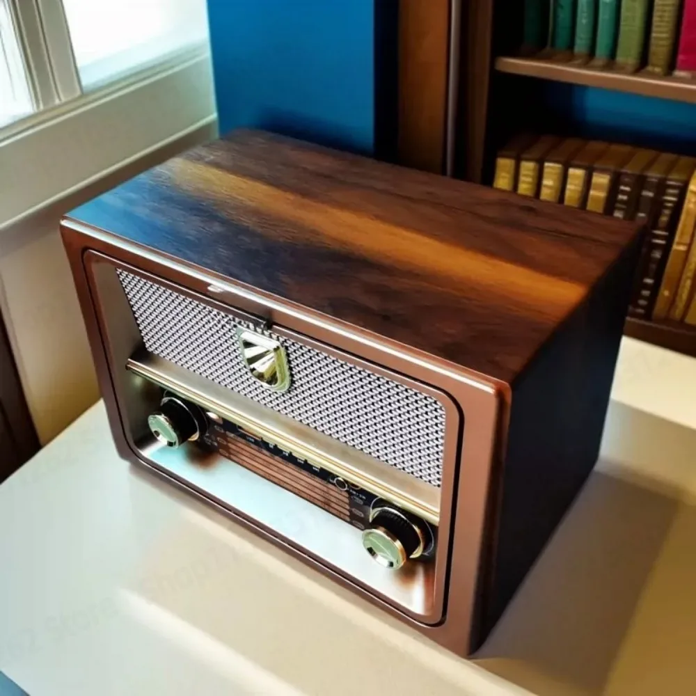 Vintage Desktop Radio FM MW SW Bluetooth Speaker with USB SD Card Slot