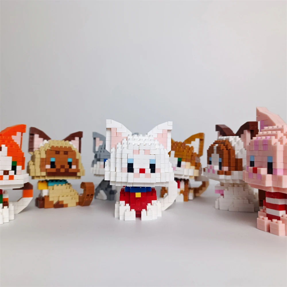 Niedliche Mini-Katzen-Mikro-Bausteine – Zwei Montagemethoden, Endloser Spaß, Neujahrsgeschenk für Mädchen, Einfache Puzzle-Dekoration – Detail 14