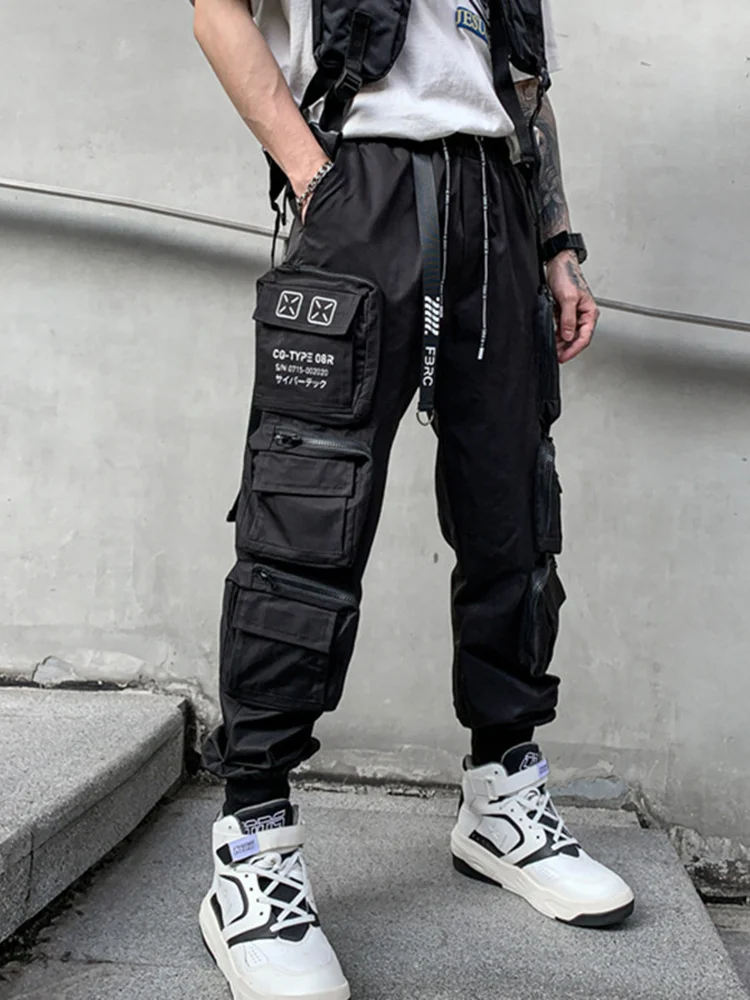 HKSH Autumn Summer New Men\'s Tide Tactical Darkwear Safari Style Fashion Pockets Leisure Fashion Youth Punk Cargo Pants HK0010