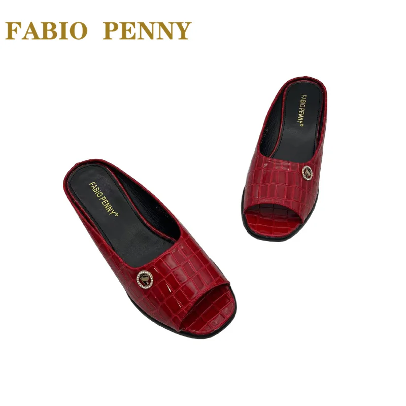 FABIO PENNY African Mom Summer Fashion Women's Slippers Party Crocodile Print women's Comfortable slippers