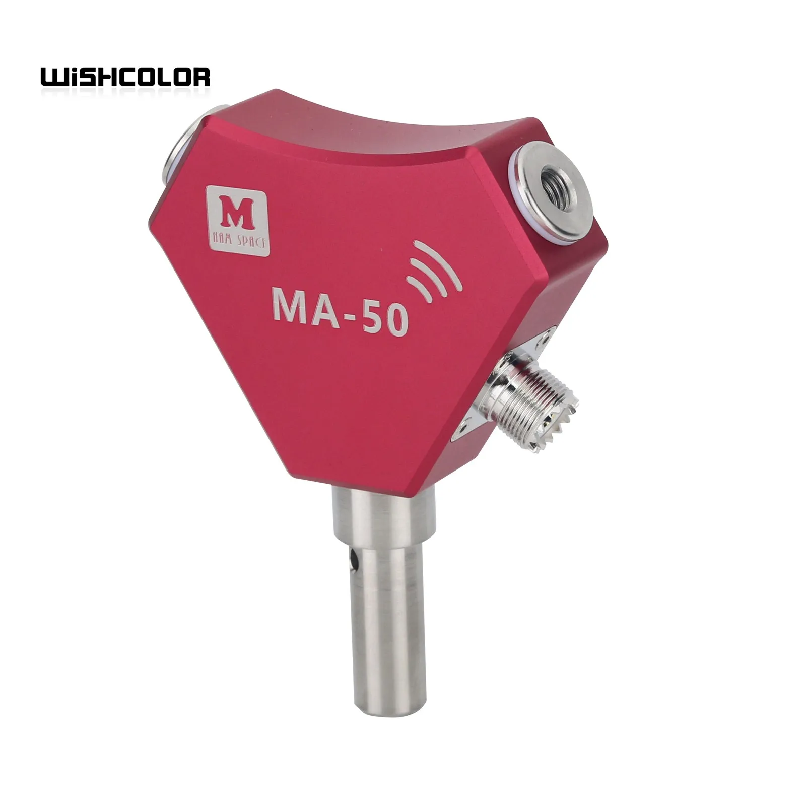 Wishcolor Red/Bule Ma-50 14-50MHz 200W 50ohms เสาอากาศแบบยืดหดได้แบบพกพาขั้วต่อตัวเมีย V1.0