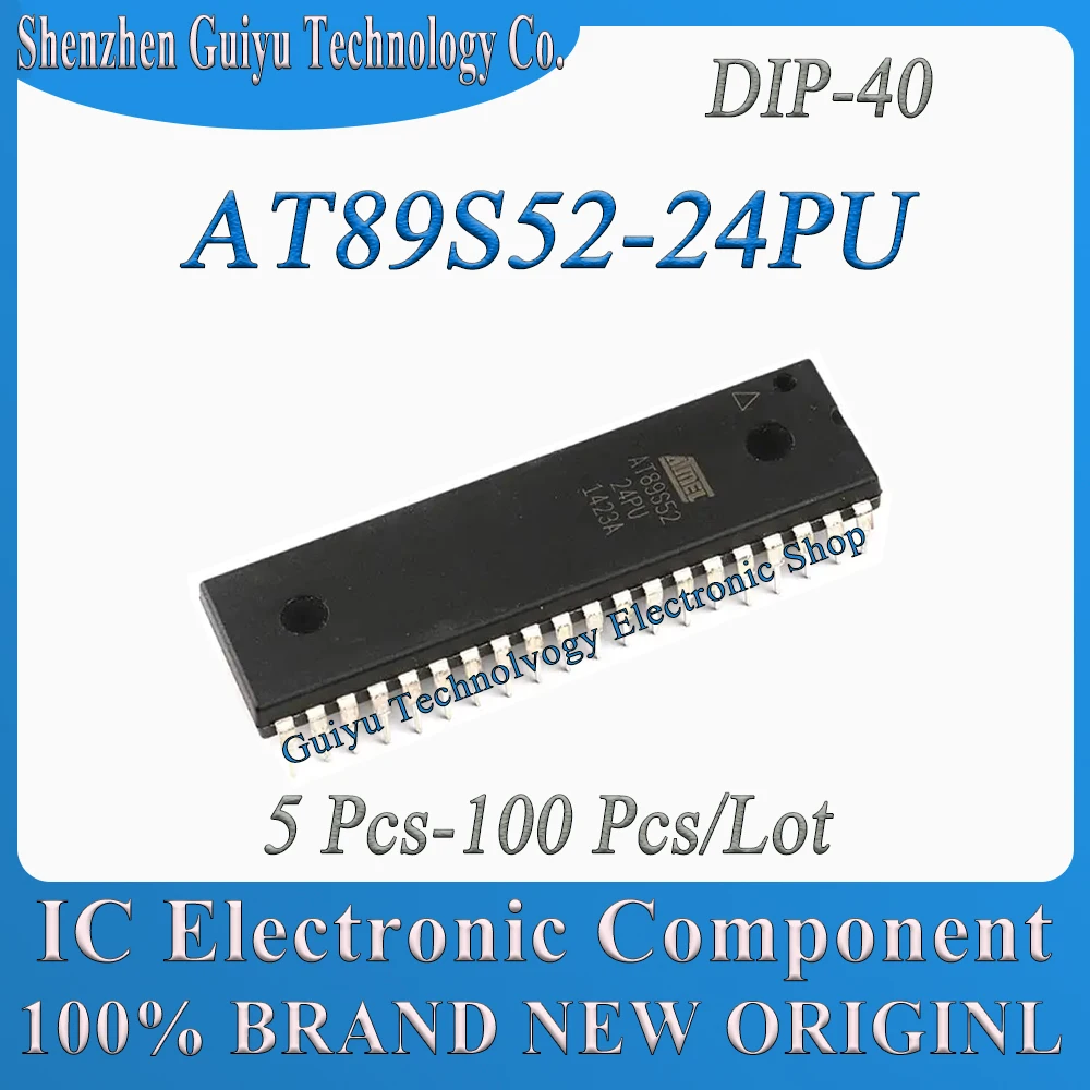 

5Pcs-100Pcs/Lot AT89S52-24PU DIP-40 AT89S52-24 AT89S52 AT89S AT89 AT IC MCU Chip