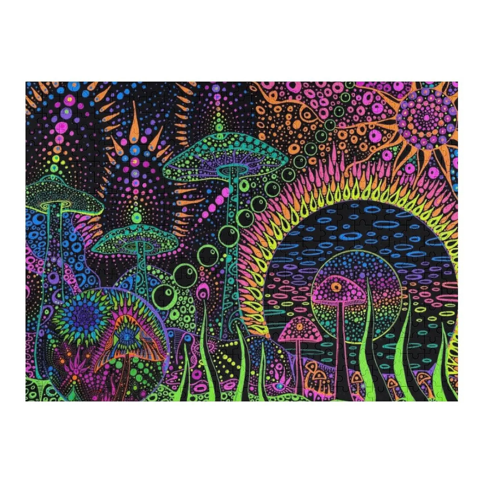 

Mushroom Moonscape Jigsaw Puzzle Custom Personalized Name Puzzle