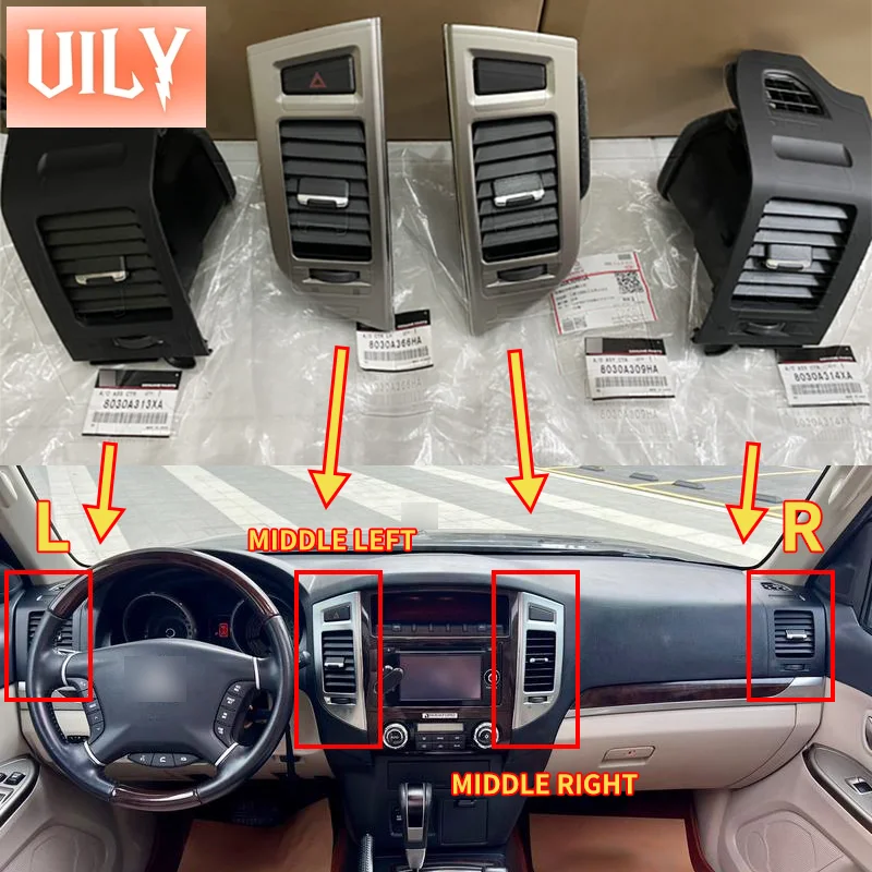 Car dashboard air conditioner air outlet is suitable for Mitsubishi Pajero Montero V87 V93 V95 V97 V98 07-22