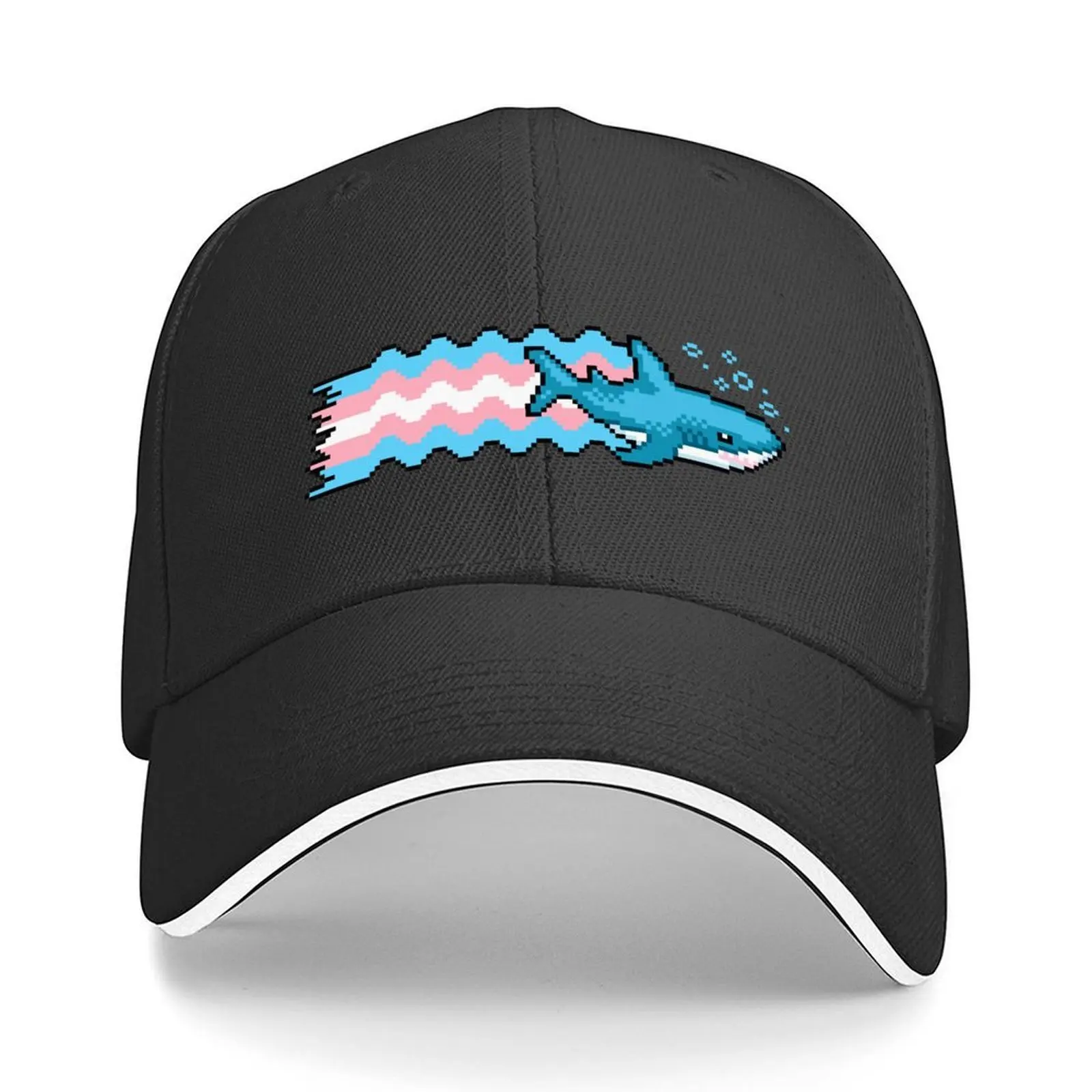 

Blahaj Trans Pride Pixel Art Baseball Cap dad hat hard hat Funny hats New In The Hat Caps Male Women's
