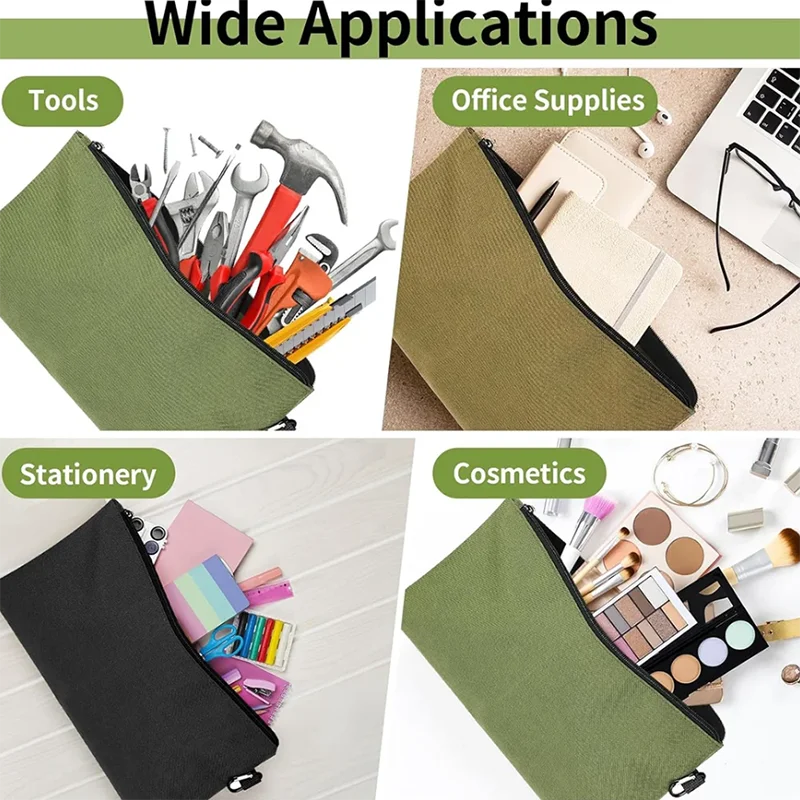 Waterproof Tool Bag Zipper Pouch Multi-Function Bag Wear-Resistant Tool Organizers for Camping Woodworking Electrician Gardening