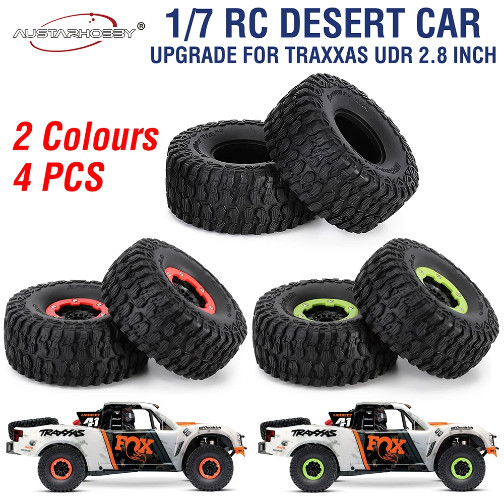 AUSTARHOBBY 2.8in 17mm Hex RC Wheels and Tires for 1/7 Desert Short Course Truck UDR