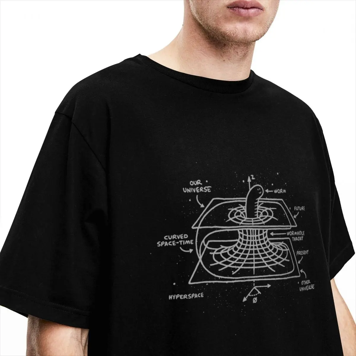 Crazy Cosmic Wormhole Universe Space T-Shirts for Men Women Pure Cotton Tees Shirt New Arrival Clothes