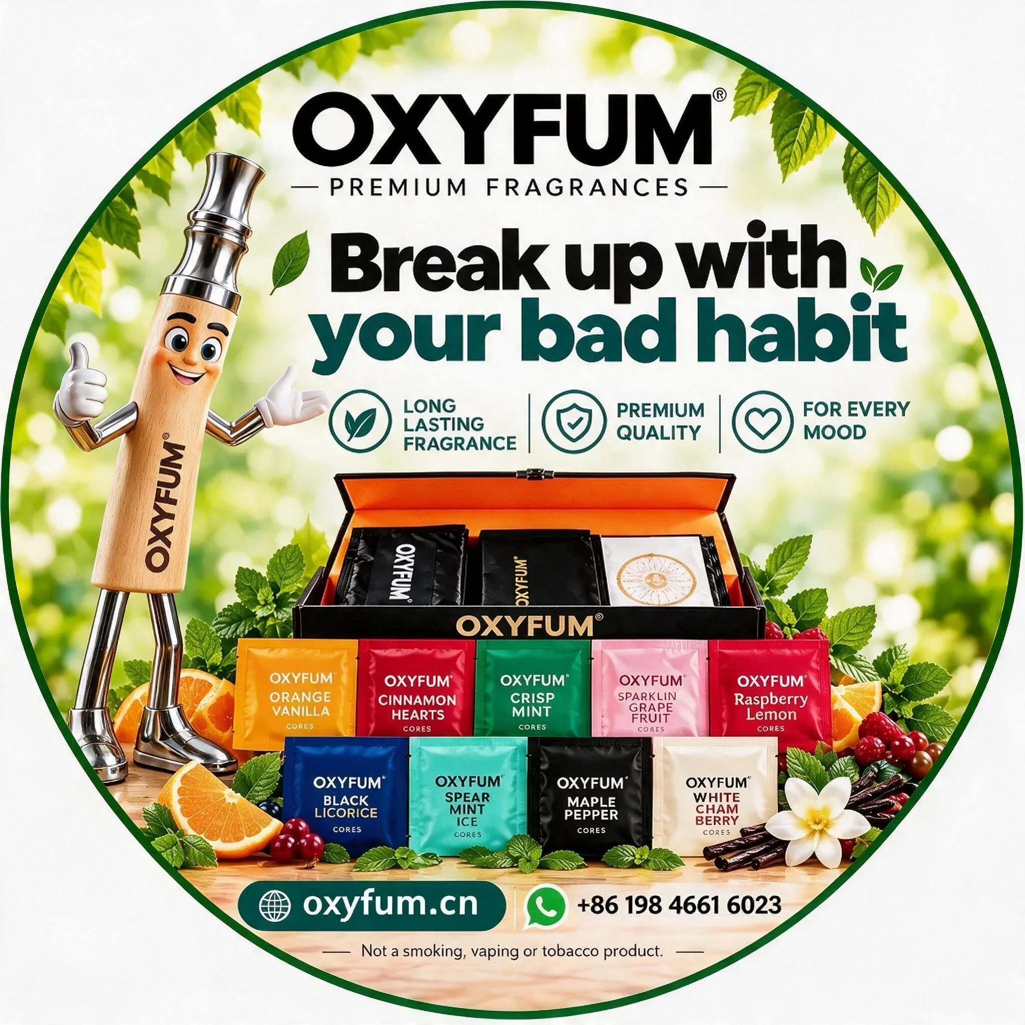 OXYFUM Quit Smoking Stop Smoking Inhaler Mouthpiece Aromatherapy Aromaterapi Artifact Device+3 Packs of Random Flavors image 4