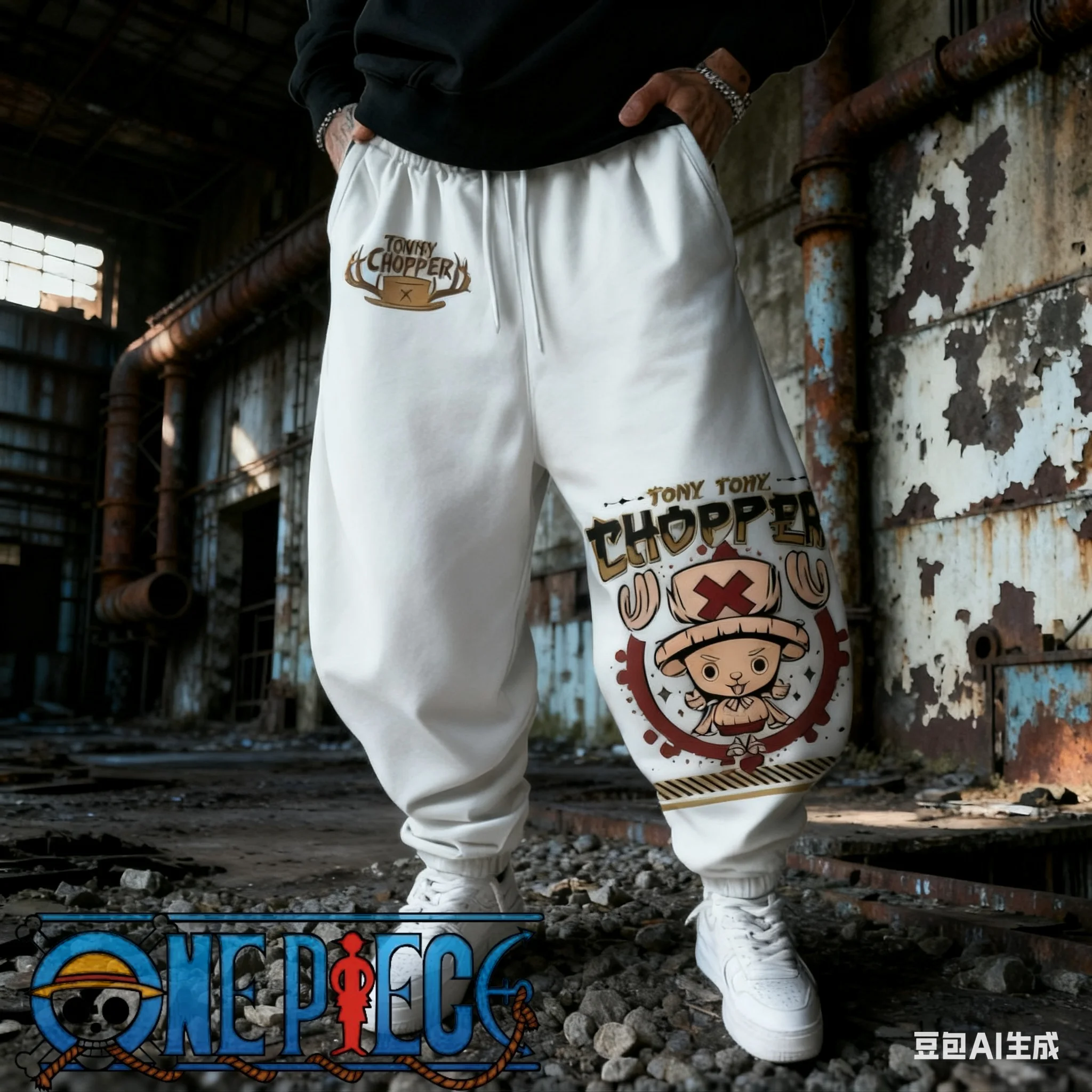 

2025 New One Piece Chopper Harajuku Men Cotton Pants Fall Winter Cotton Trend Loose-Fit Women Casual Sports Tapered Leggings Y2K