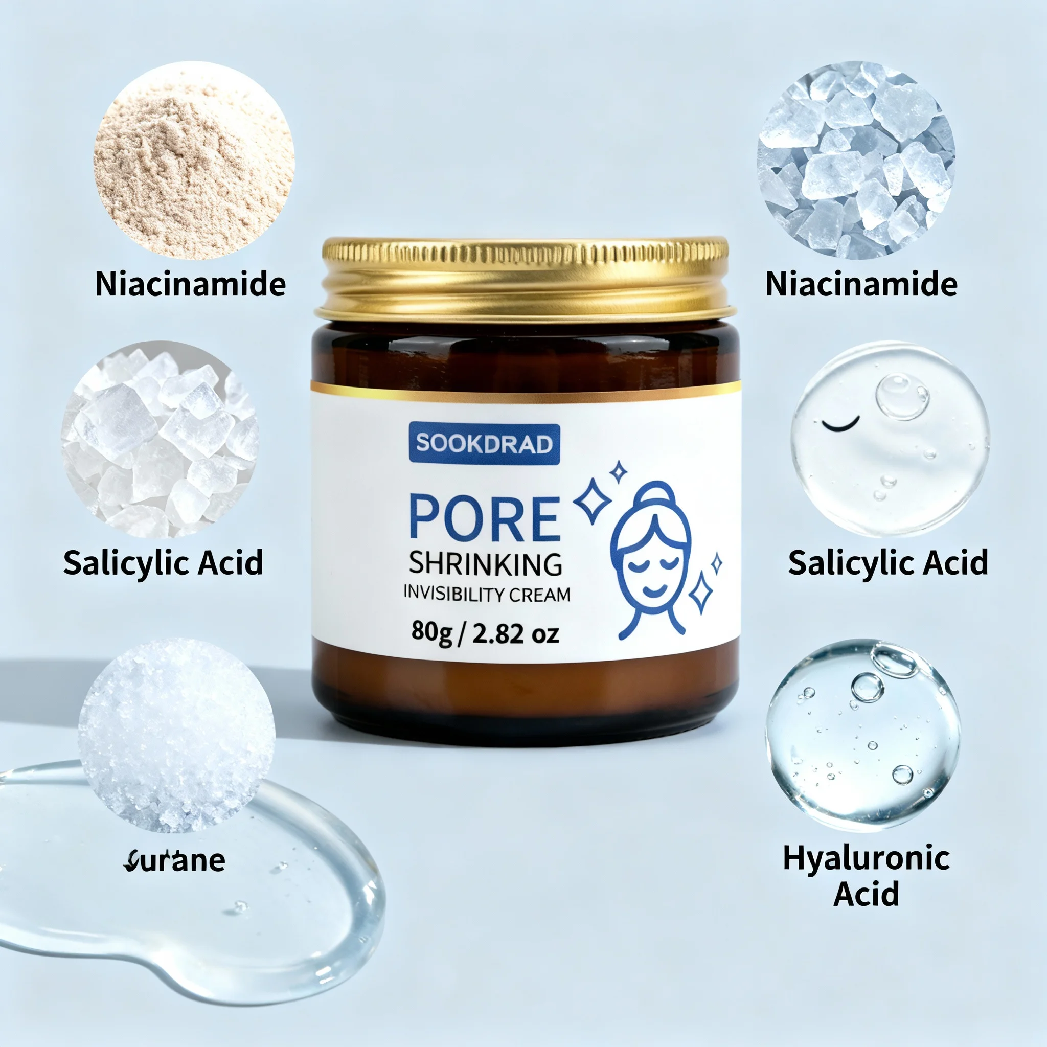 Pore Shrinking Invisibility Cream, Natural Gentle Formula, Minimize Pores, Face, All People, 80g/2.82oz, All Skin, Daily Commute
