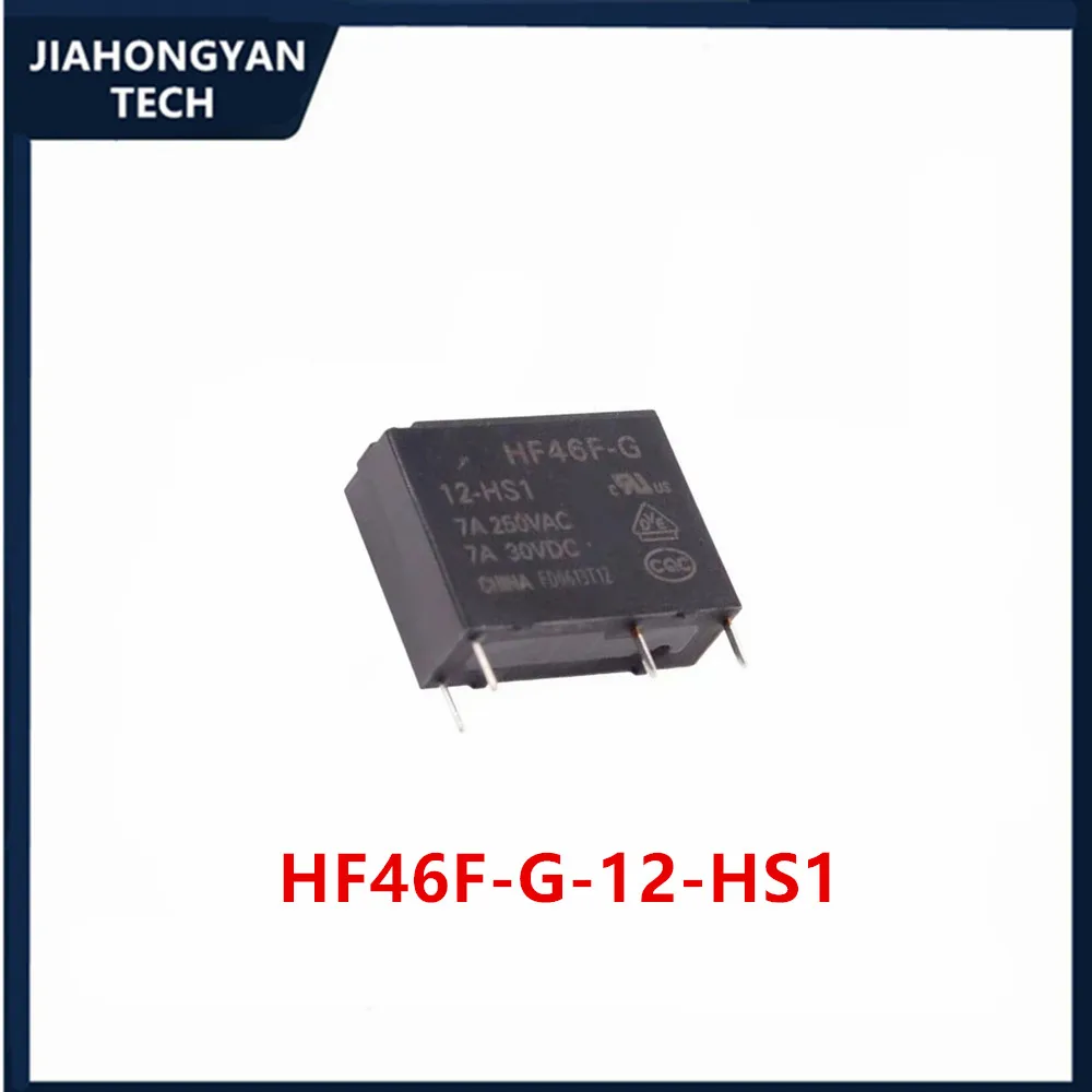 Relé Original de 5 piezas y 10 piezas, HF46F-G-5-HS1, HS1T, HF46F-G-12-HS1, HS1T, HF46F-G-24-HS1, HS1T, 7A250V, un conjunto de 4 pines normalmente abiertos