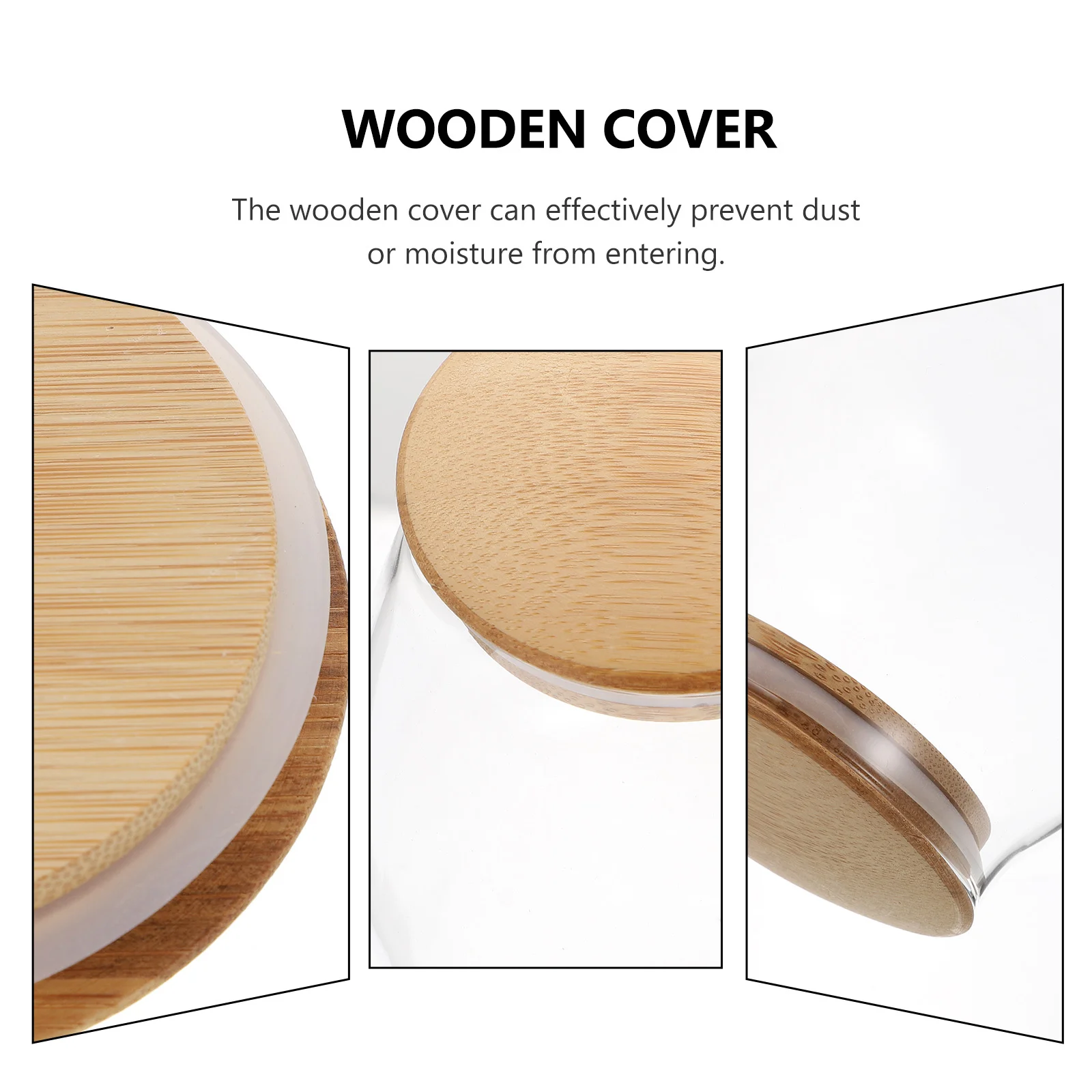 

1Pcs Bamboo Lid Moisture-Proof Storage Jar Transparent Airtight Container for Coffee Beans Snacks Dried Fruits Pantry