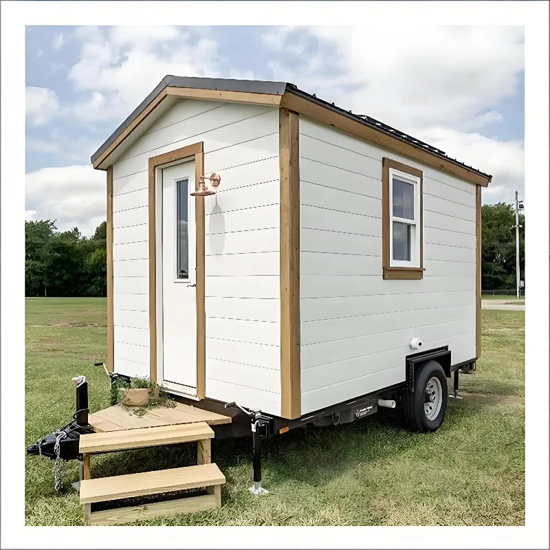 Portable Tiny House on Wheels Prefab Container Style, for Camping Trips & Park Stays for Group & Family Campers