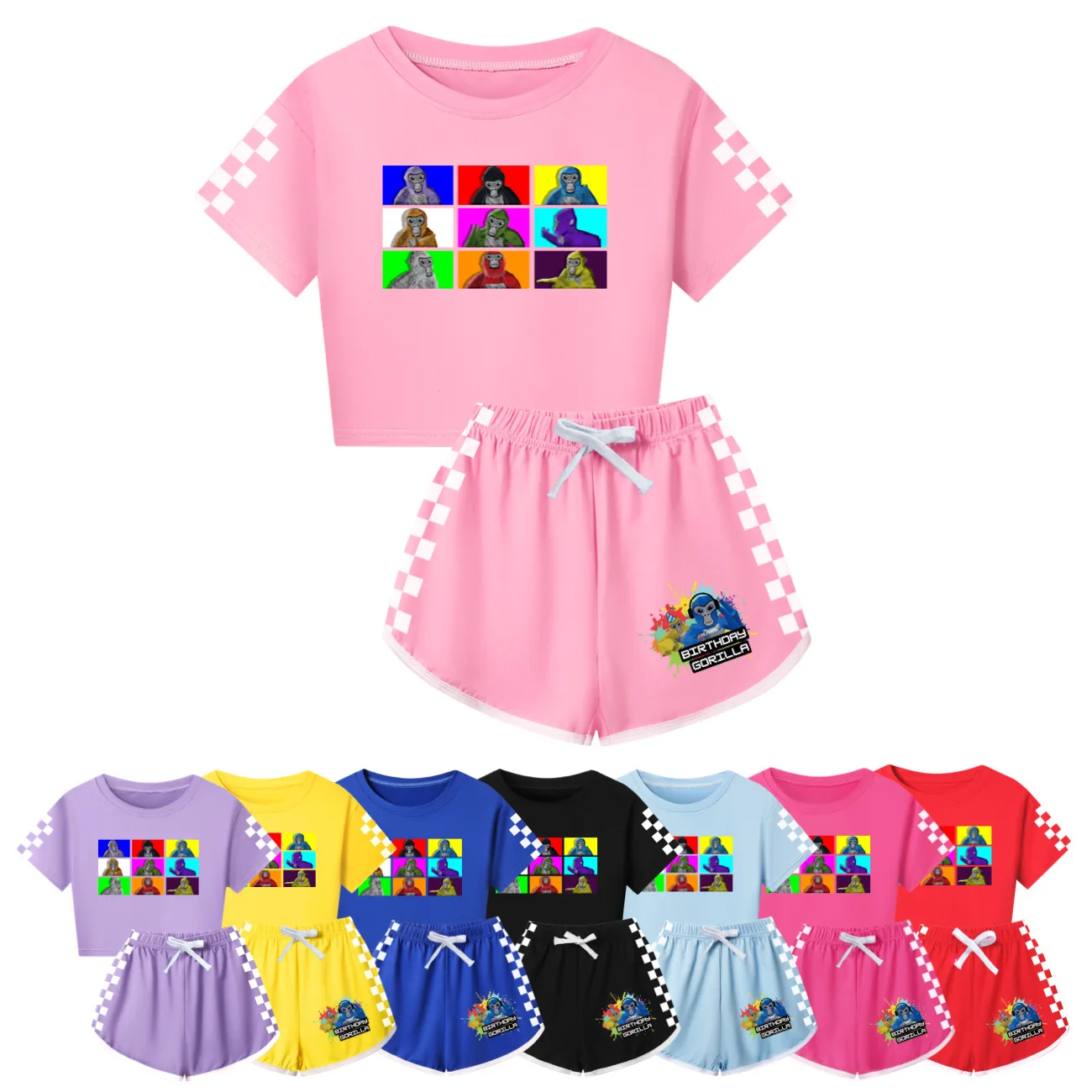 Game Gorilla Tag Clothes Kids T Shirt+shorts 2piece Set Baby Girls Summer Family Matching Outfits Baby Boys Clothing Sets