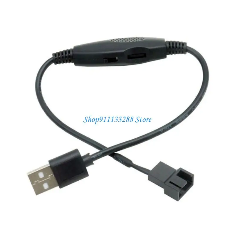 

G88D USB to 4Pin Power Adapter Cable with Switches USB PWM 5V to 12V USB Sleeved Fan