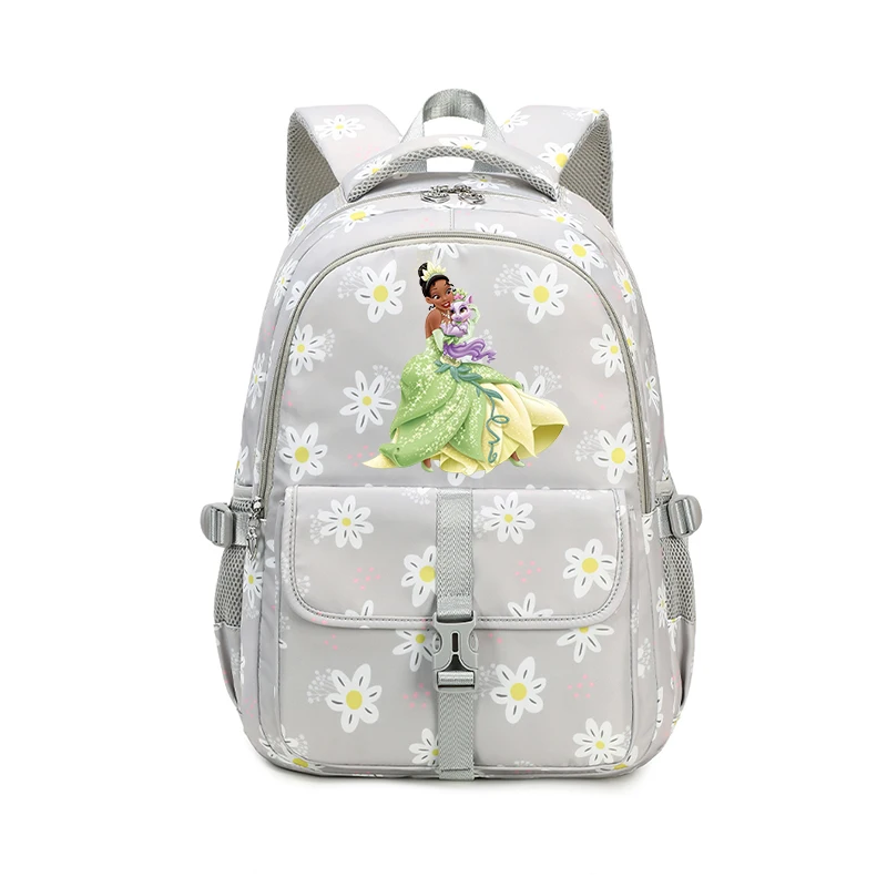 

Disney The Princess and the Frog Teenage Large Capacity Book Bag For Girls Waterproof Backpacks Kids School Bag Floral Backpack