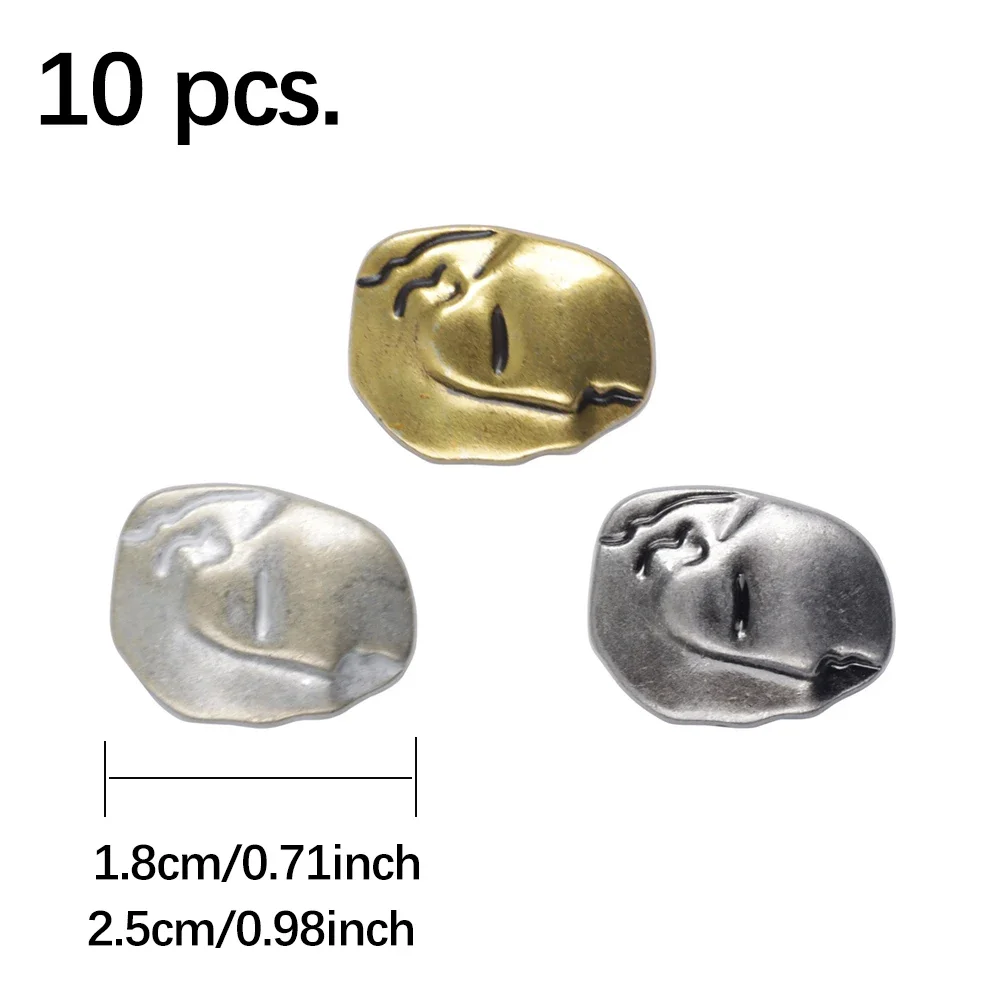 셔츠/코트/드레스, 추상 디자인, 블랙/청동/주석, 독특한 바느질 단추에 대 한 10pcs 18/25mm 예술적 초상화 금속 단추