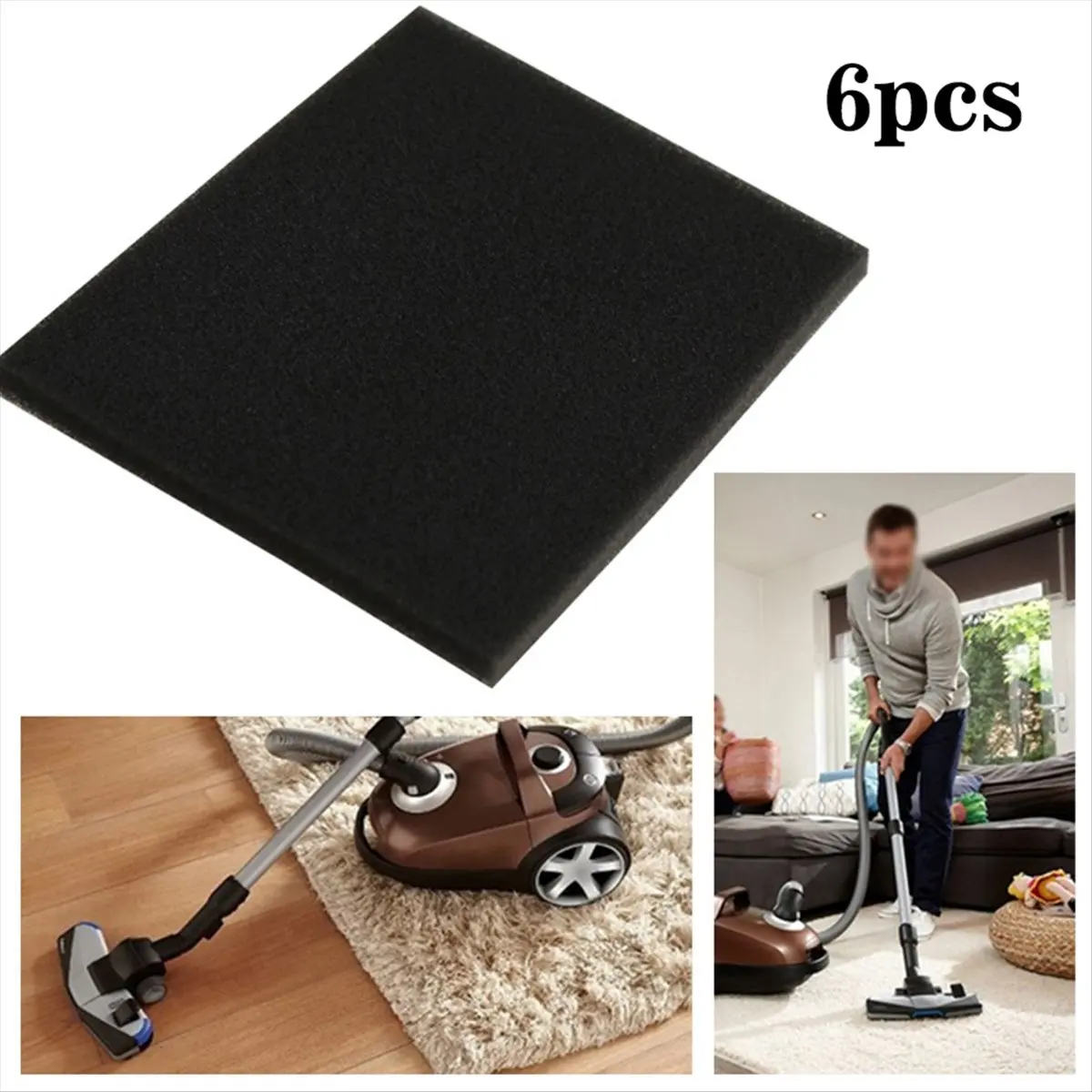 

A36R 6 шт. губчатые фильтры для бытового пылесоса FC8140 FC8142 FC8144 FC8148 инструмент для чистки подметальной машины 132x112x10 мм